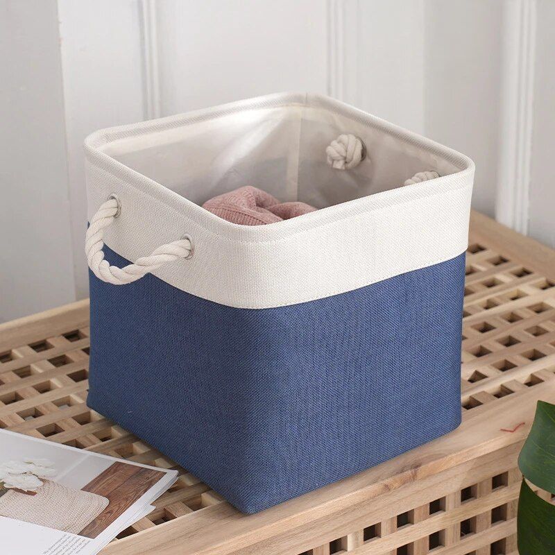 Versatile Large Linen Fabric Storage Basket: Space-Saving, Stylish, and Durable