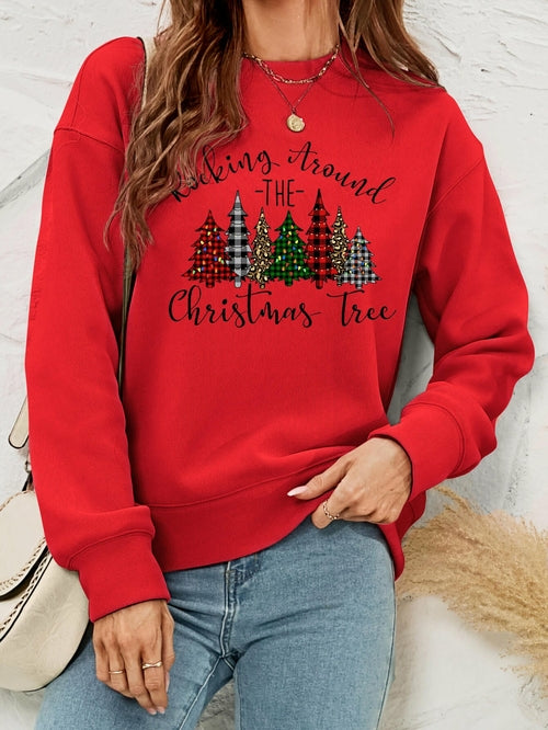 Christmas Tree Letter Graphic Sweatshirt