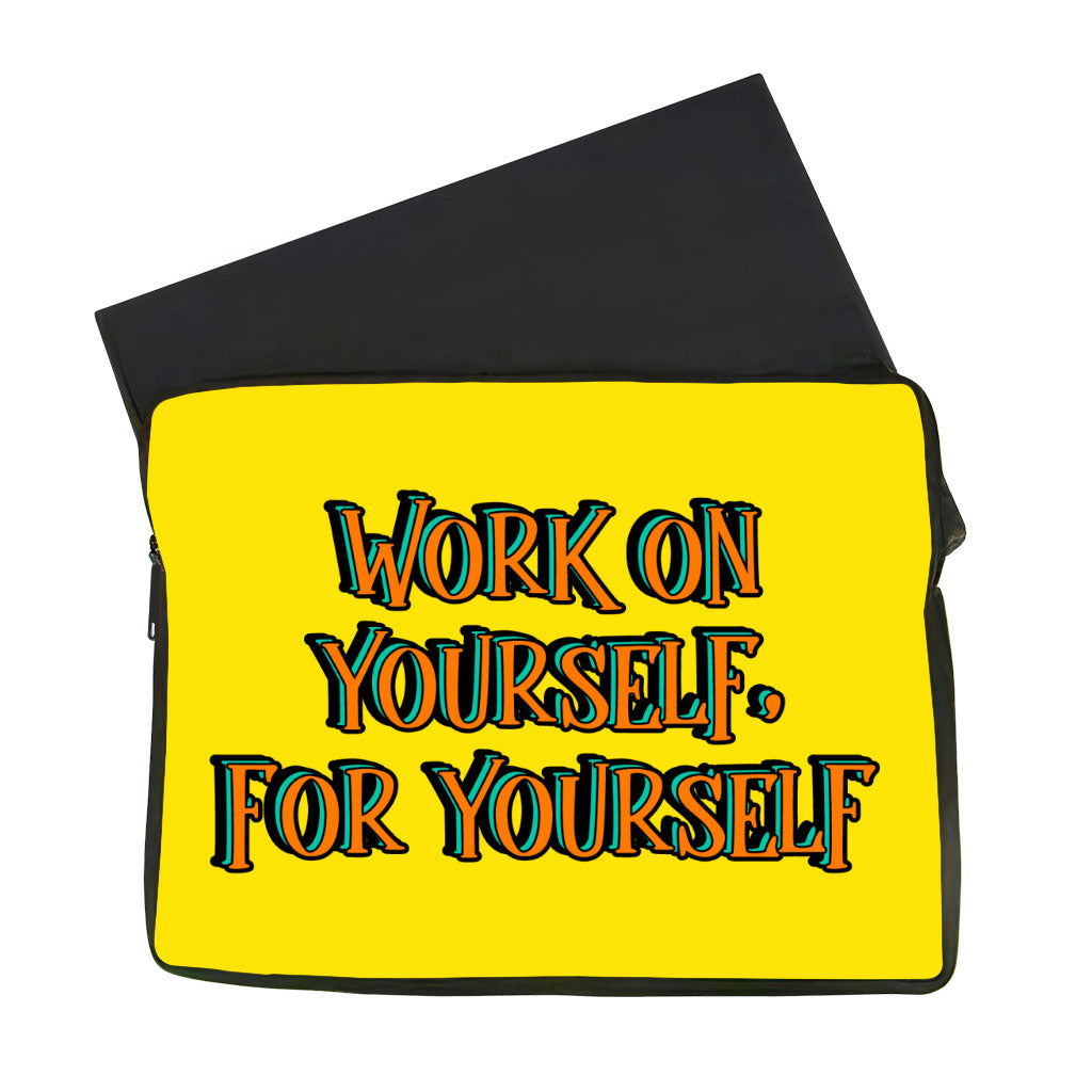 Work on Yourself MacBook Air 14" Two-Sided Sleeve - Cool Laptop Sleeve - Quote MacBook Sleeve