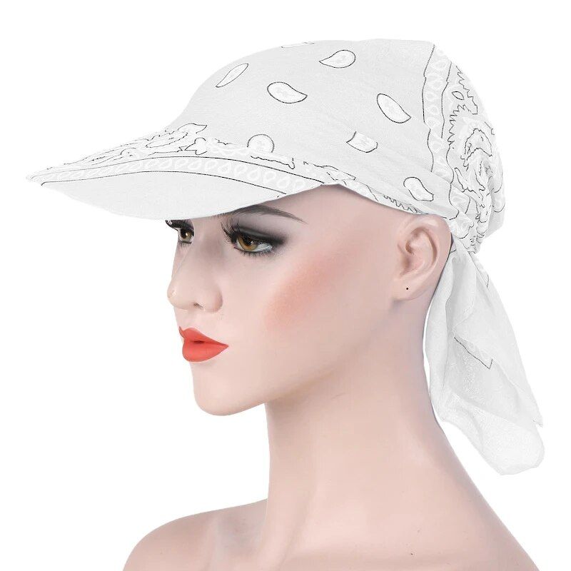 Multi-Season Women's Beach Turban with Sunscreen Brim