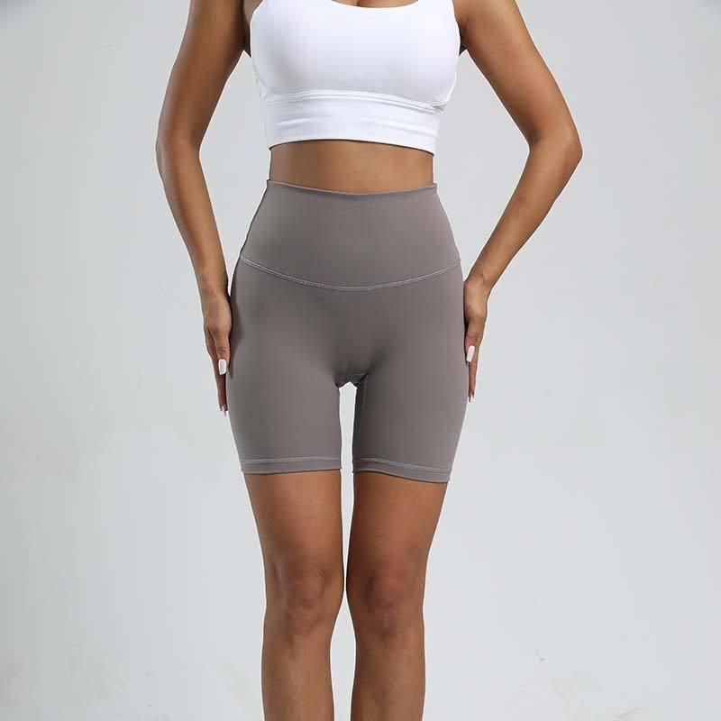 High-Waist Solid Yoga Shorts for Women