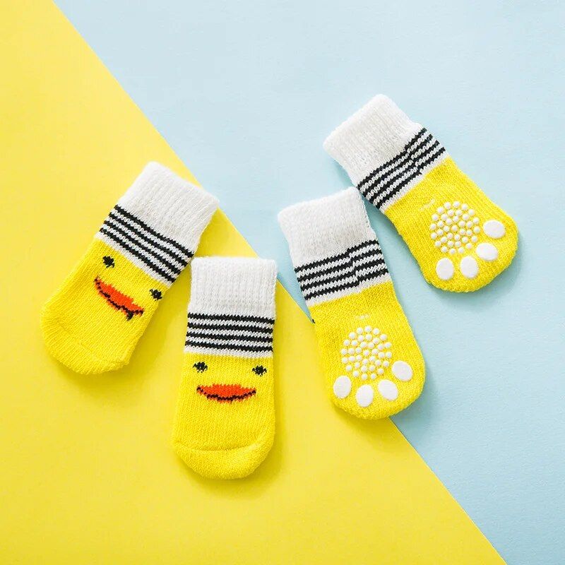 4Pcs Cute Pet Dog Socks