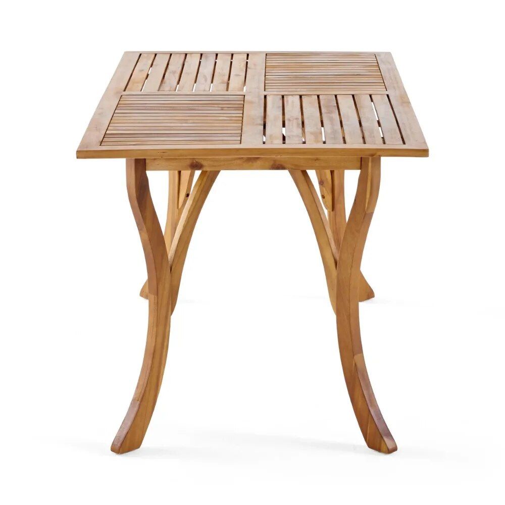 Elegant Teak Finish Acacia Wood Outdoor Dining Table