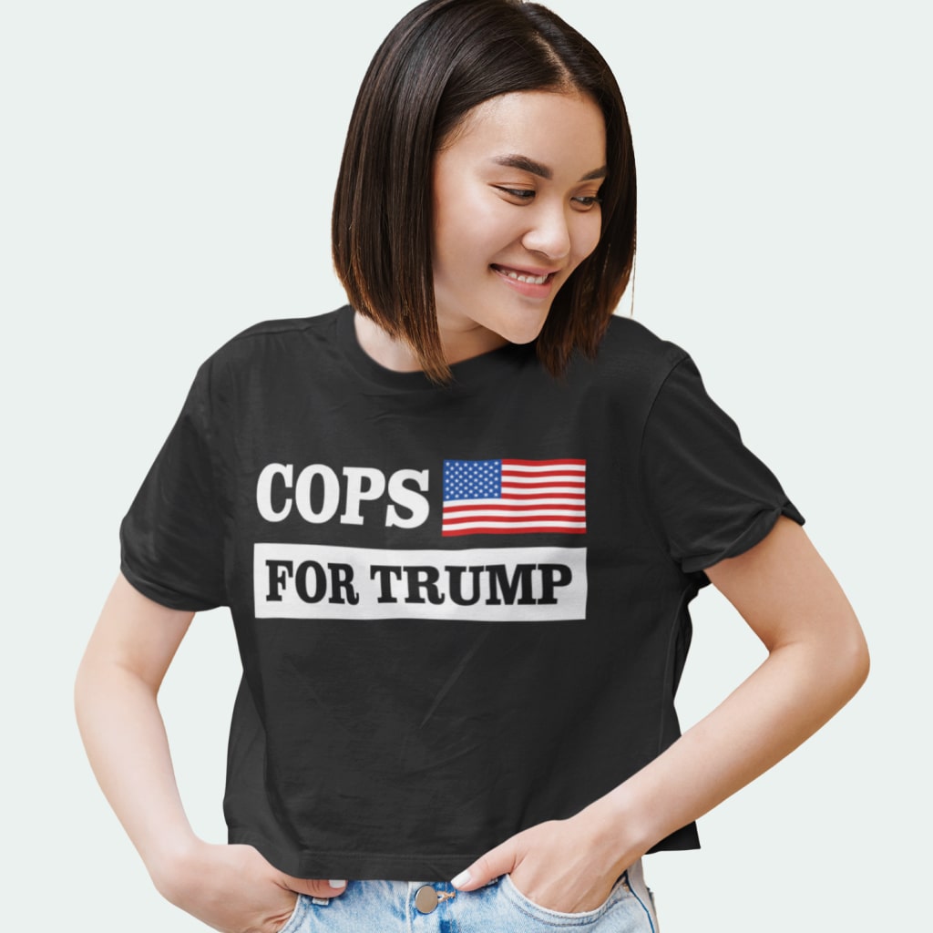 Women's Cropped Cops for Trump T-Shirt - Trump Gear