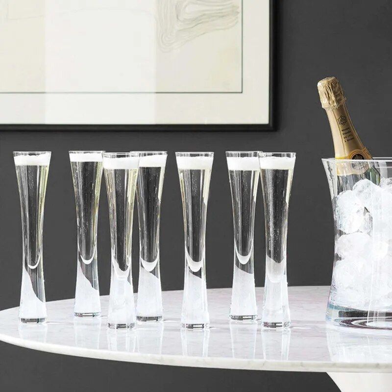 Ereganto Glitter Champagne Flutes - Elegant Bubble Wine Glasses for Celebrations and Daily Elegance