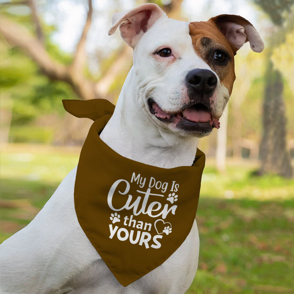 My Dog Is Cuter Than Yours Pet Bandana - Cute Dog Bandana - Art Pet Scarf