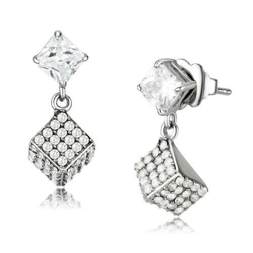 DA332 - No Plating Stainless Steel Earrings with AAA Grade CZ  in