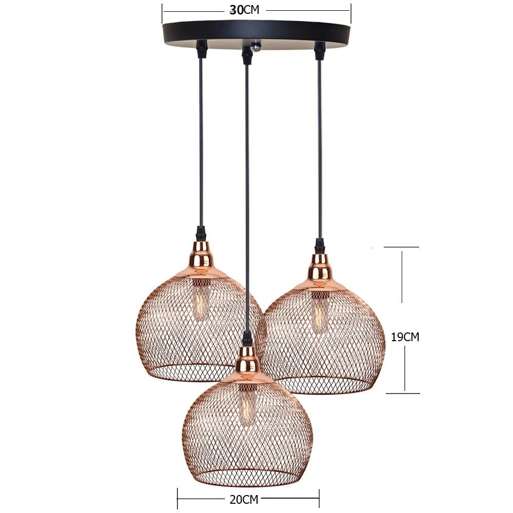 Retro Rose Gold Bird Cage Chandelier