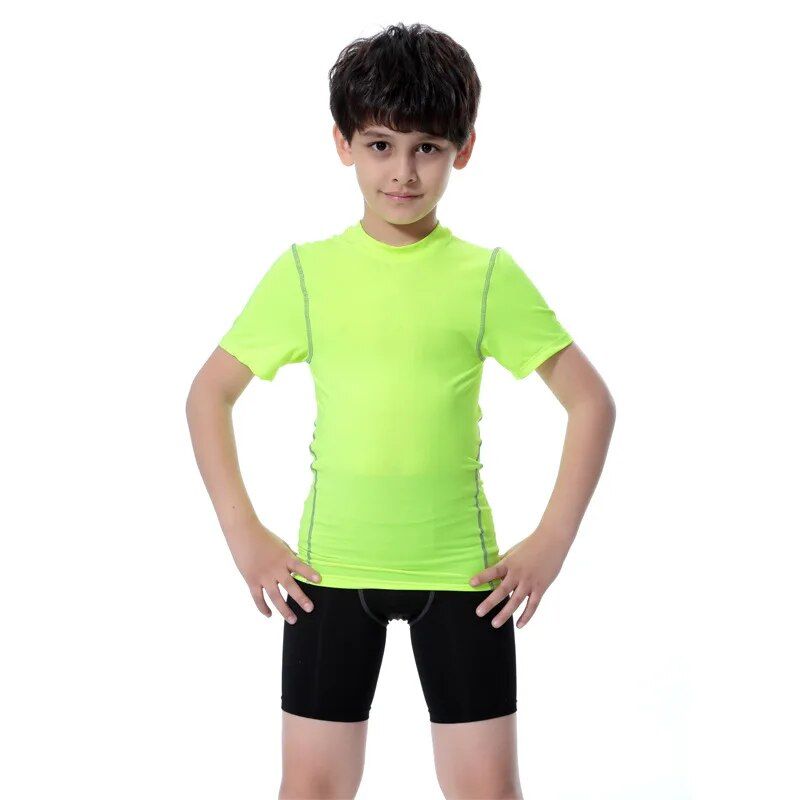 Quick-Dry Compression Sport T-Shirt for Kids - Unisex, Breathable, & Customizable