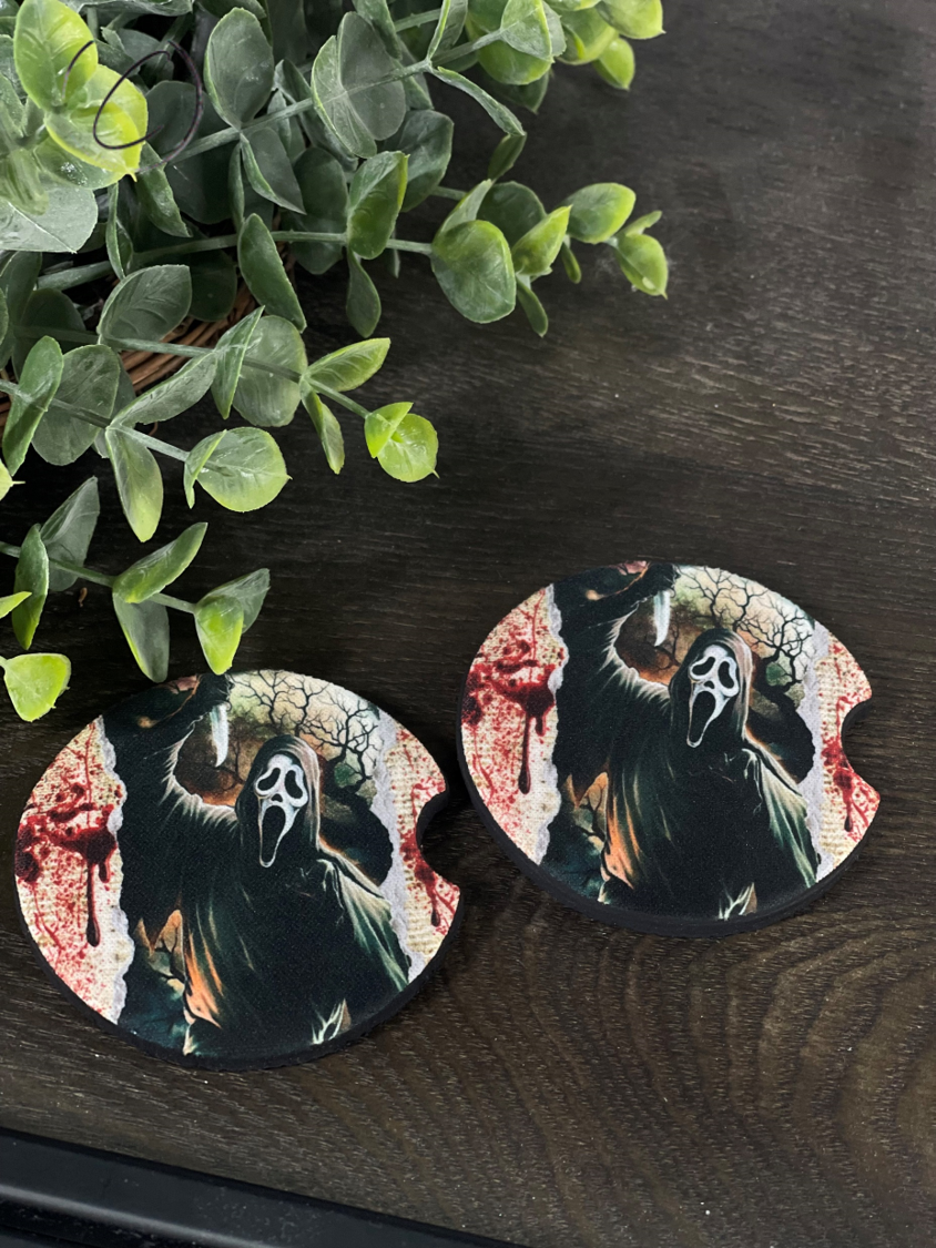 Ghostface Bloody Paper Car Coaster Set