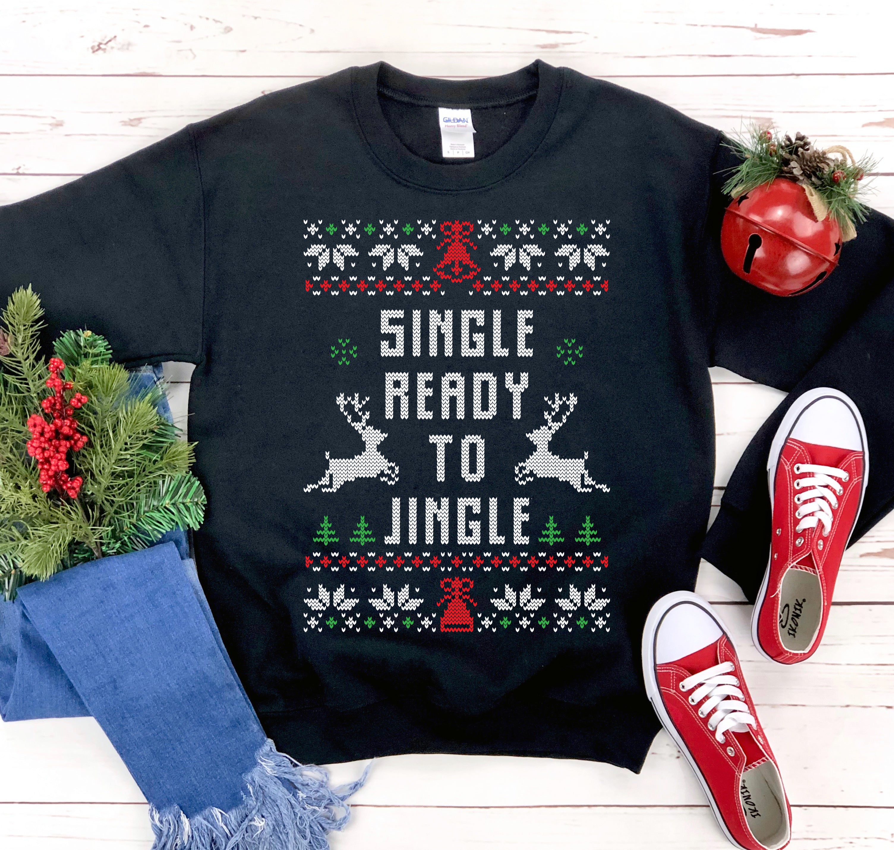 "Single Ready To Jingle" Christmas Sweatshirt