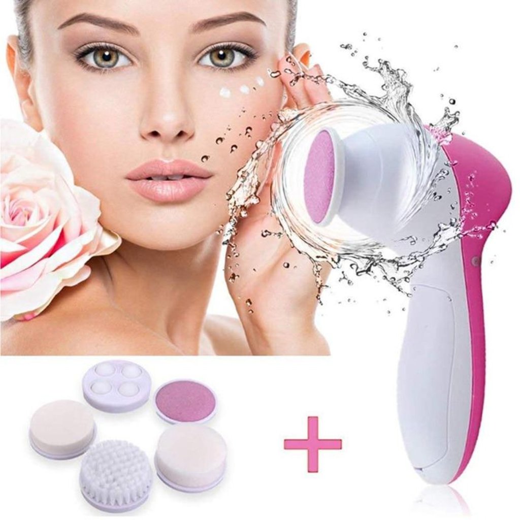 Face Massage Cleansing Brush 5 Pcs Set | Yellow Pandora