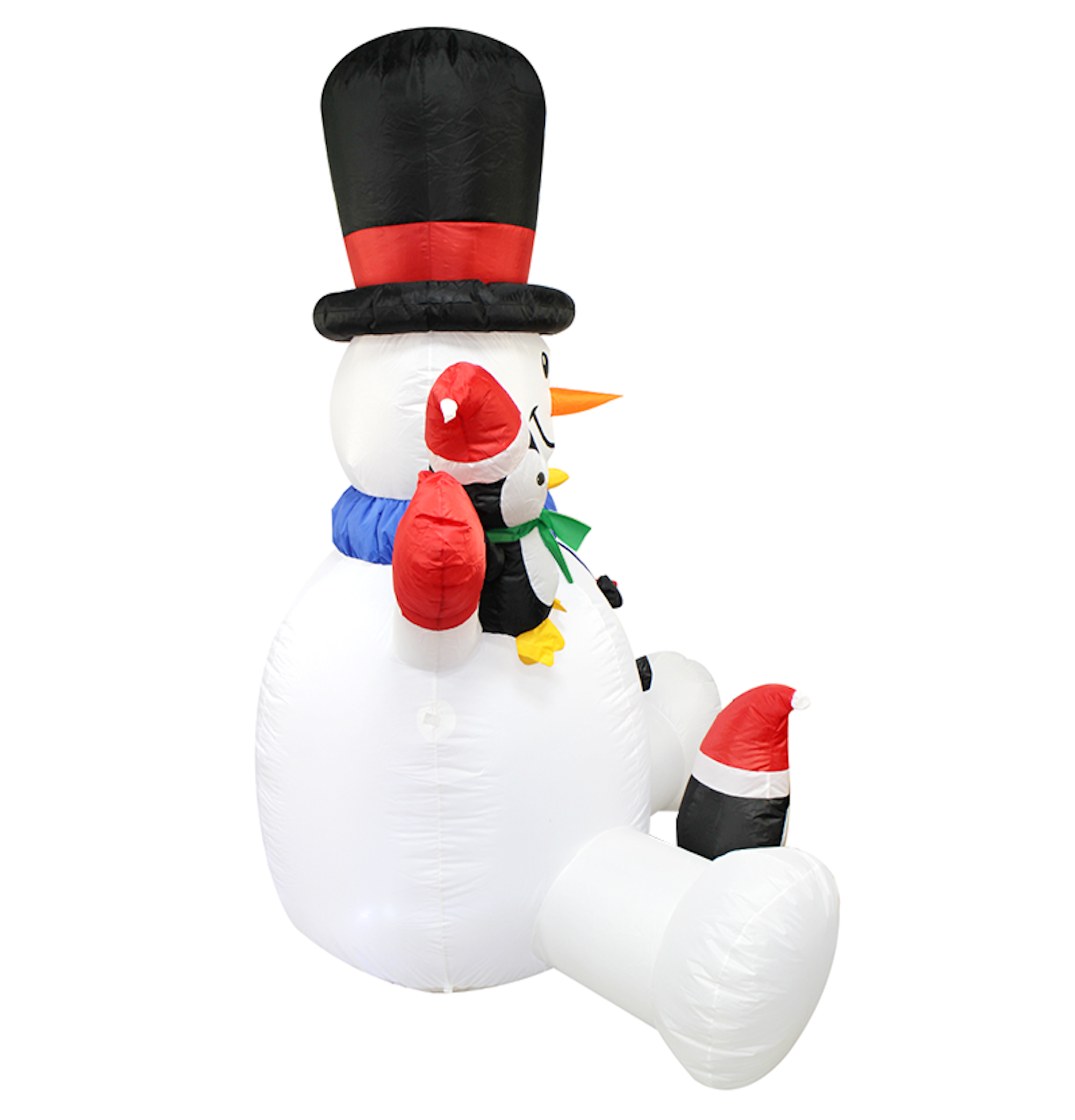 Outdoor Inflatable Snowman with Penguins