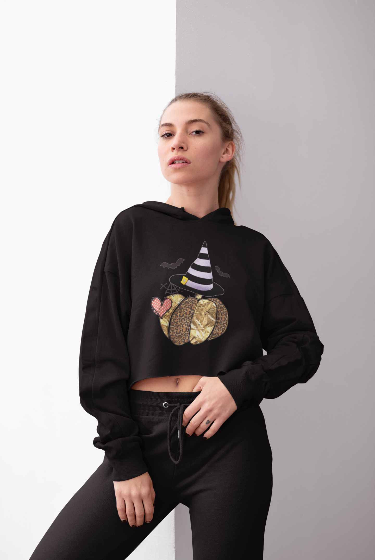 Cute Pumpkin Cropped Hoodie