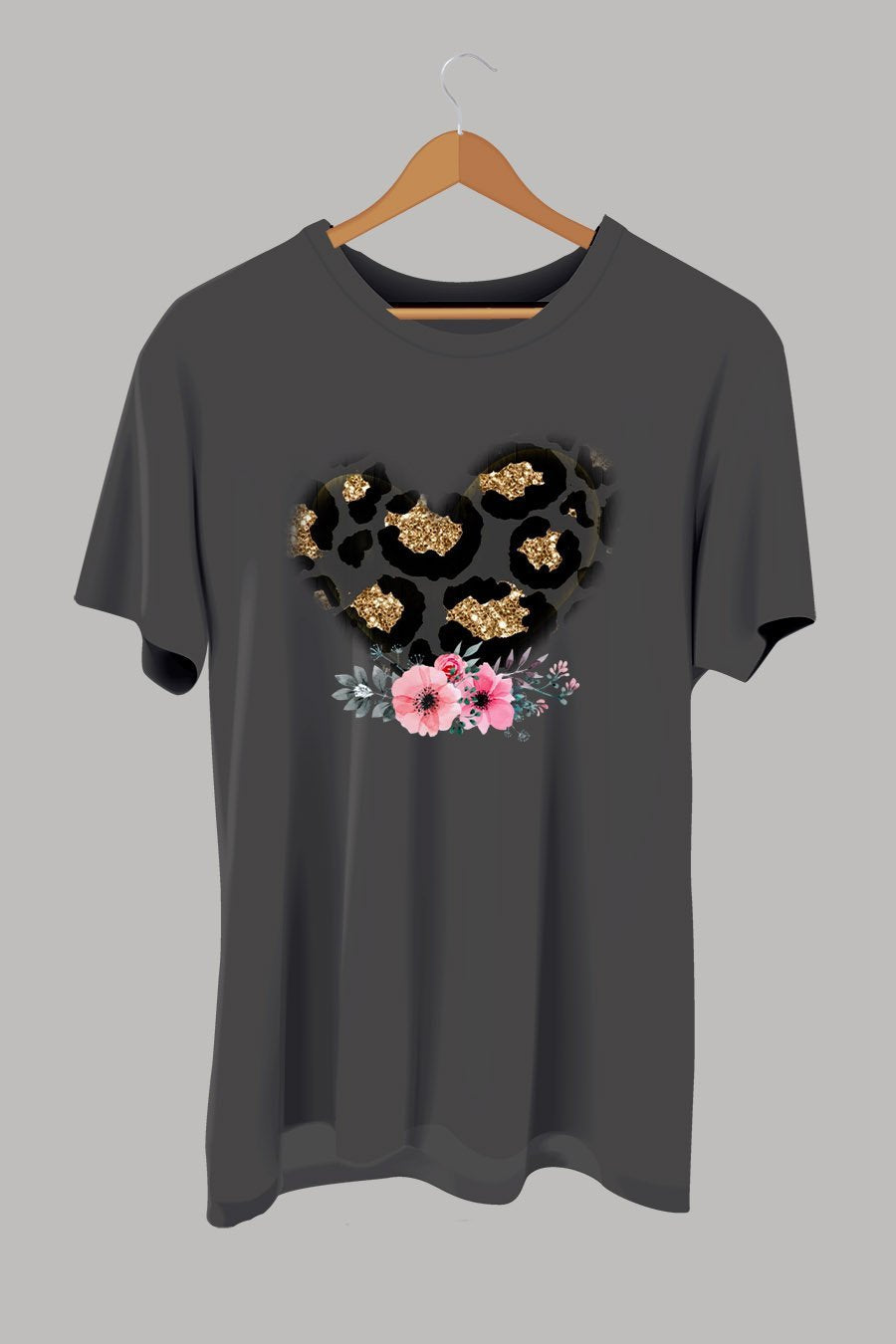 Eco Friendly Recycled Leopard Heart T-Shirt