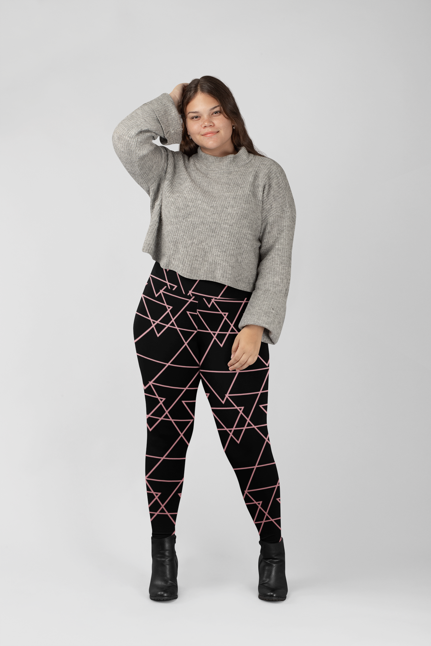 Lavinia Pink Black High Waist Leggings