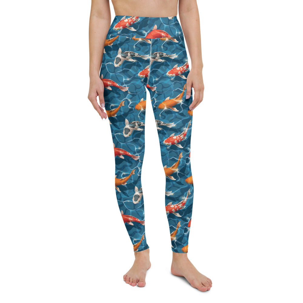 Raw Nature Koi Fish High Waist Leggings