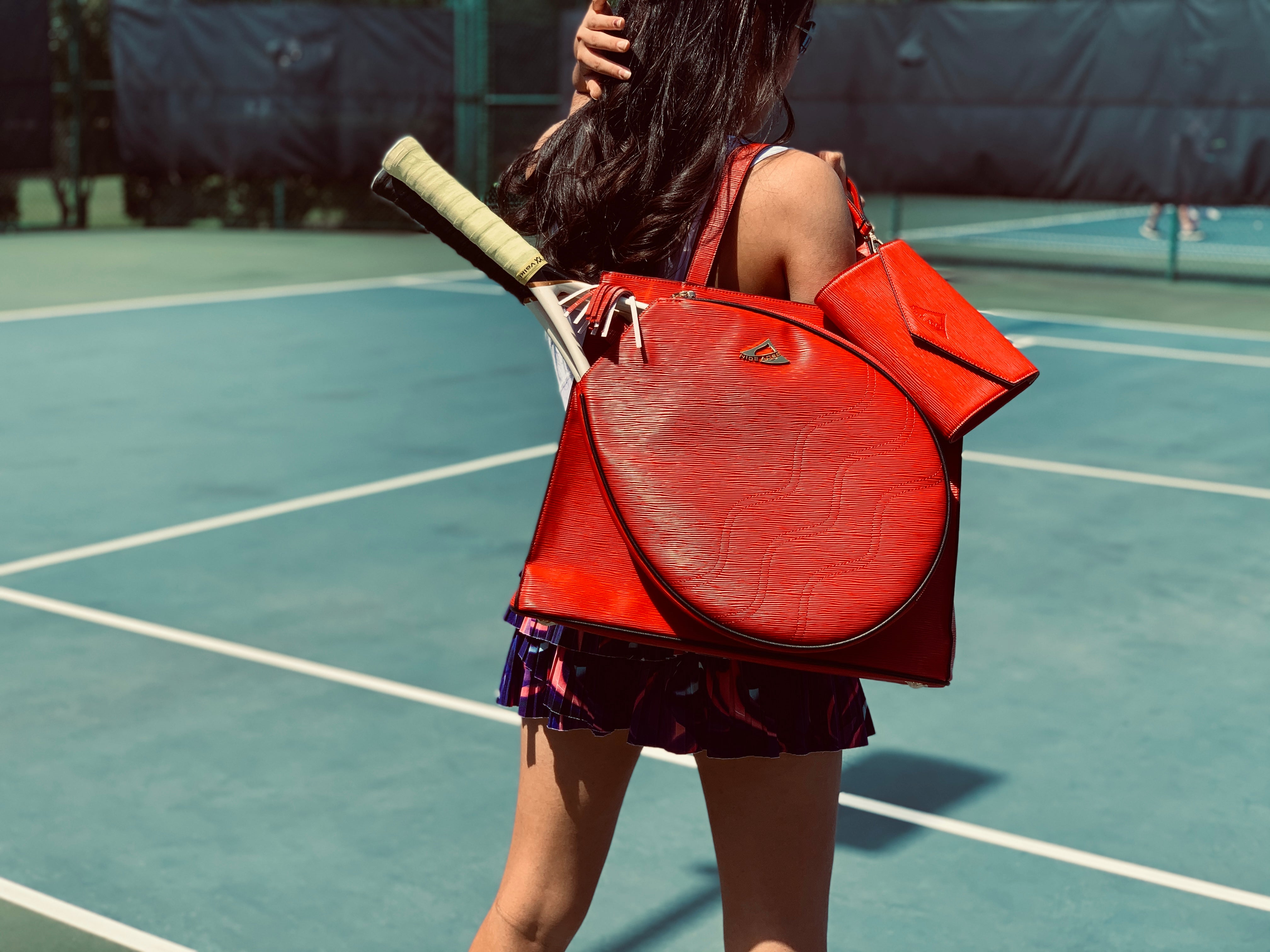 Maya Tennis Tote by NiceAces/ Red/ High Quality Vegan Leather