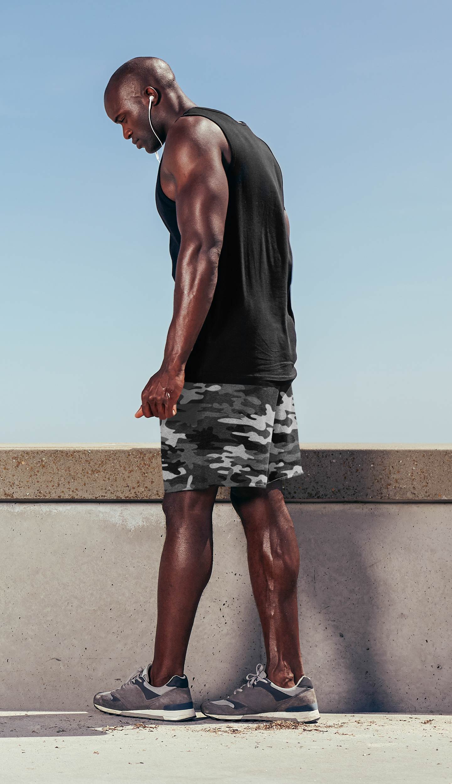 Grey Camo Men's Athletic Shorts