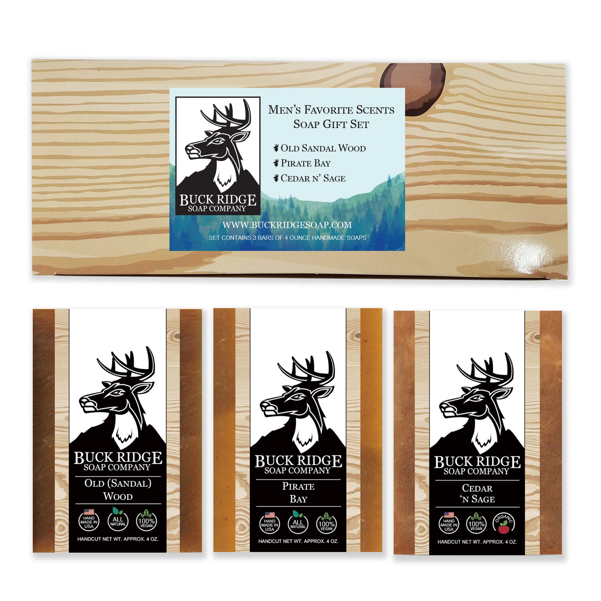 Men's Favorite Scents Gift Set Handmade Soap | Black Oliver