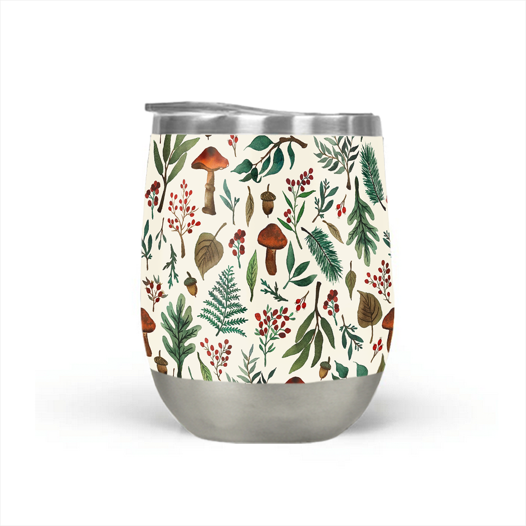 Mushroom Forest Stemless Wine Tumbler