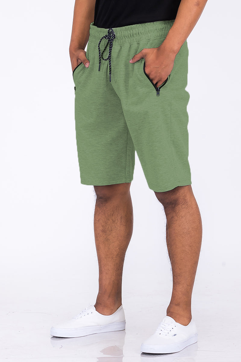 HEATHERED COTTON SHORTS