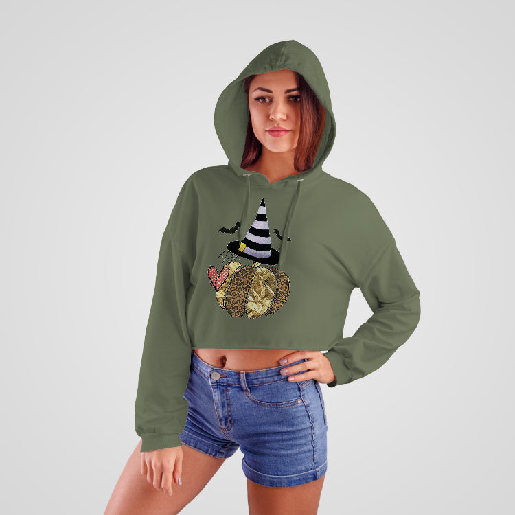 Cute Pumpkin Cropped Hoodie