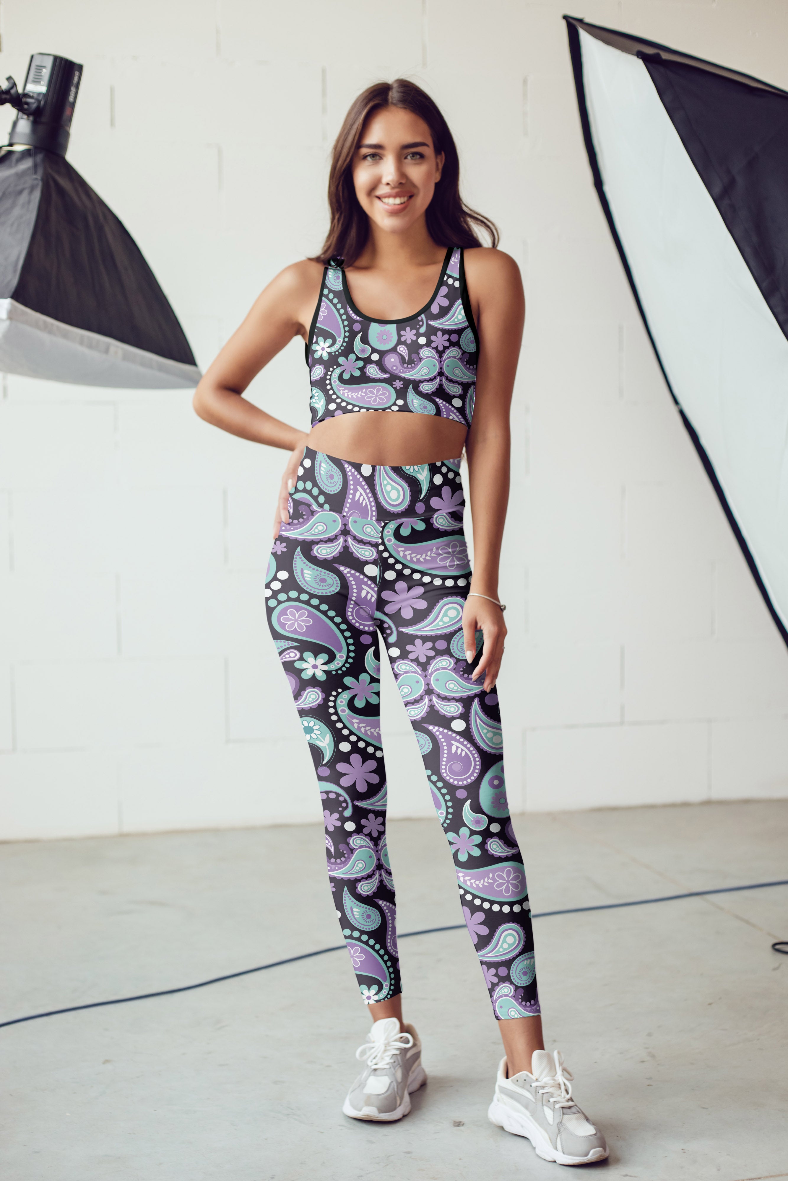 Purple Paisley Fitness Set