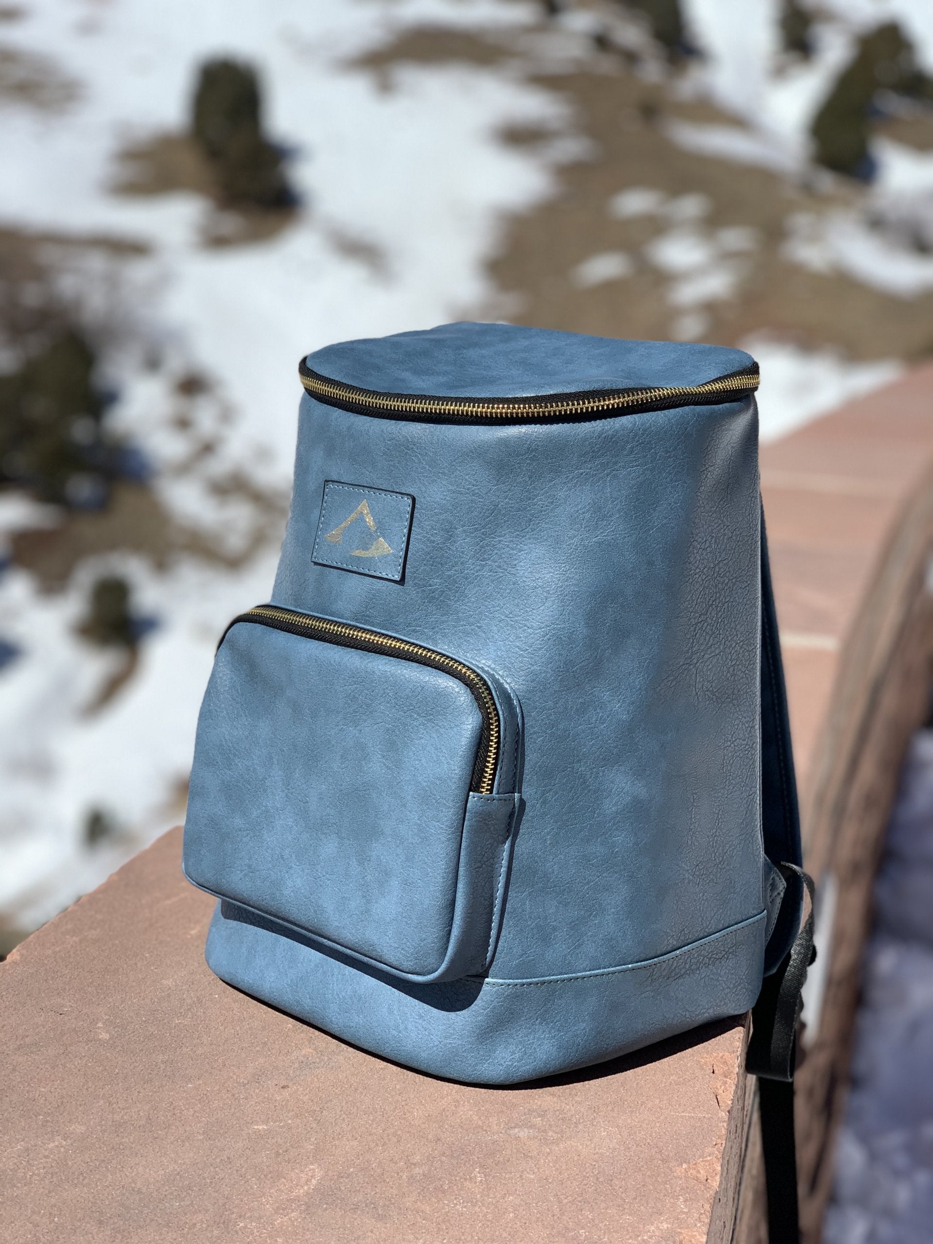 Leakproof soft thick-insulated soft backpack cooler, vegan leather