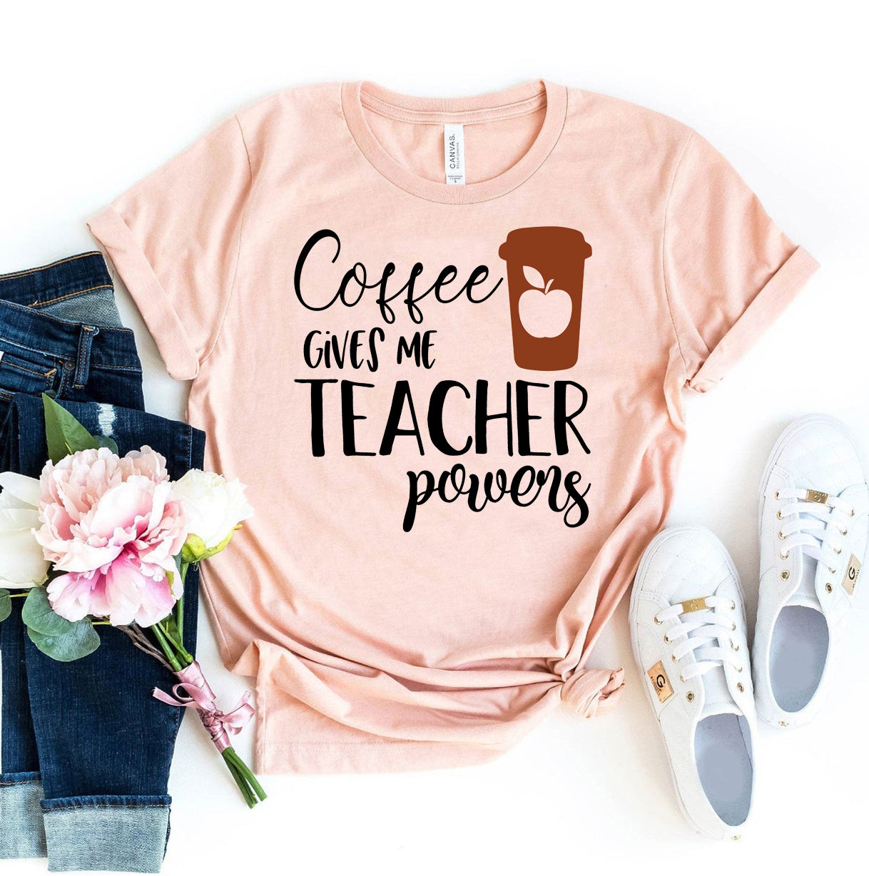 Coffee Gives Me Teacher Powers T-shirt | Agate