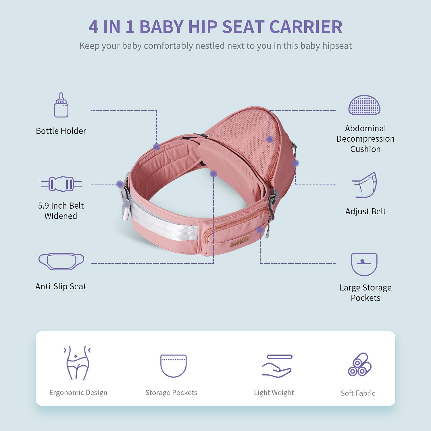 Fashionable Baby Hipseat Carrier