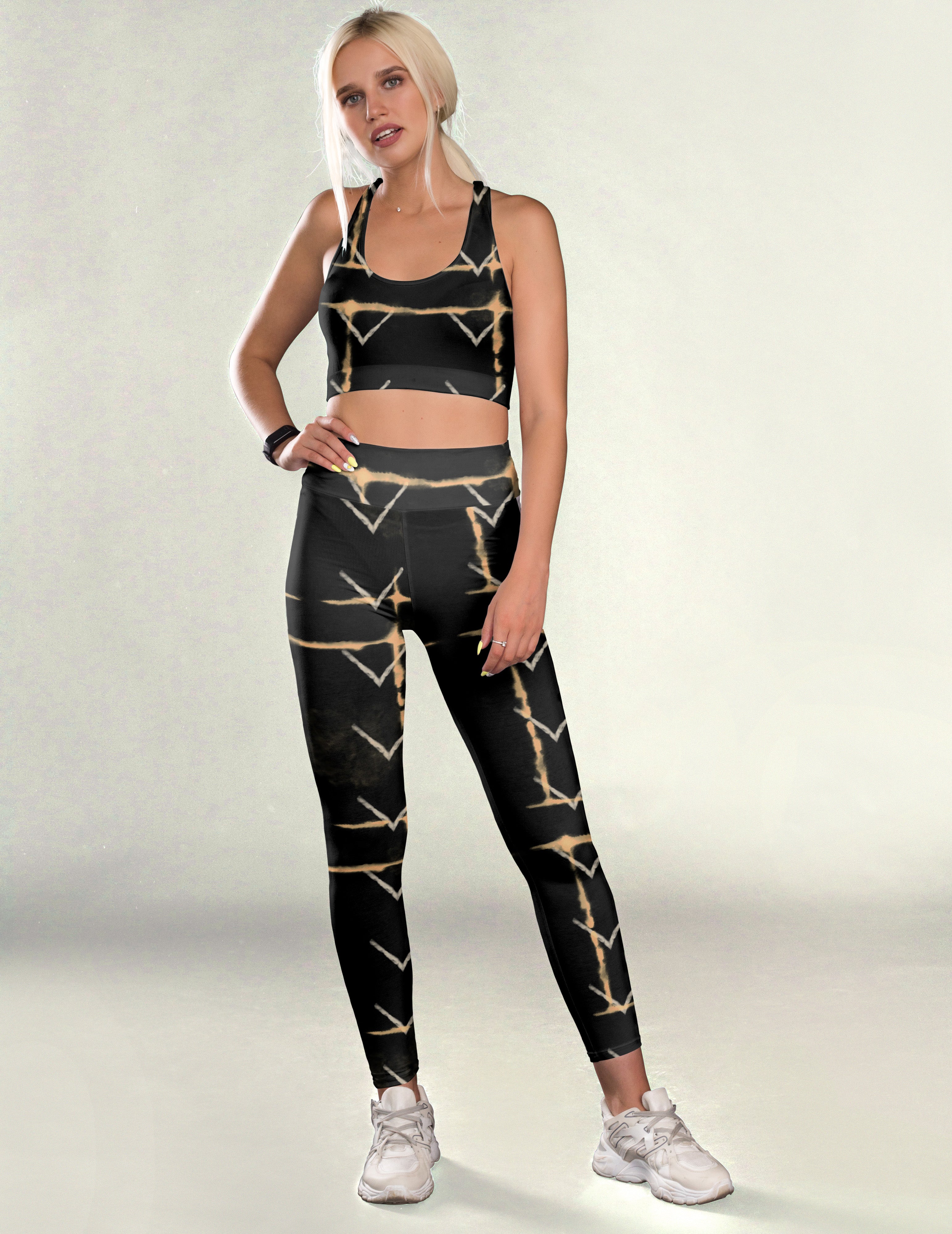 Black Shibori Fitness Set