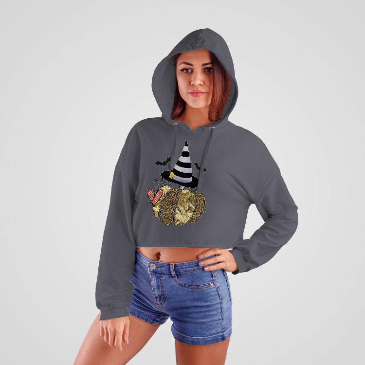 Cute Pumpkin Cropped Hoodie