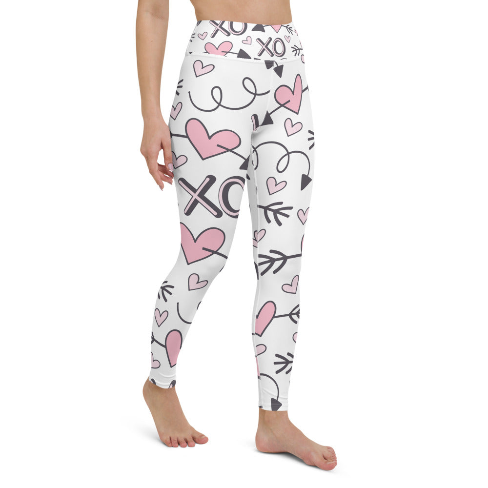 High Waist Valentine's Day Leggings Xoxo