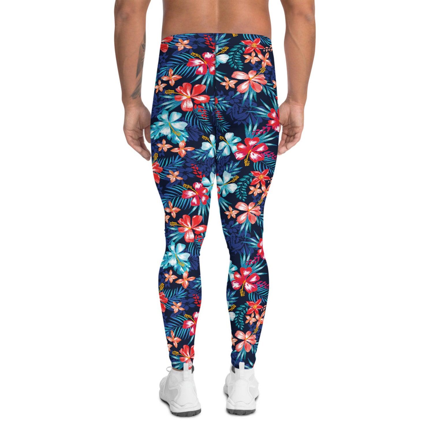 Floral Hibiscus Leggings for Men