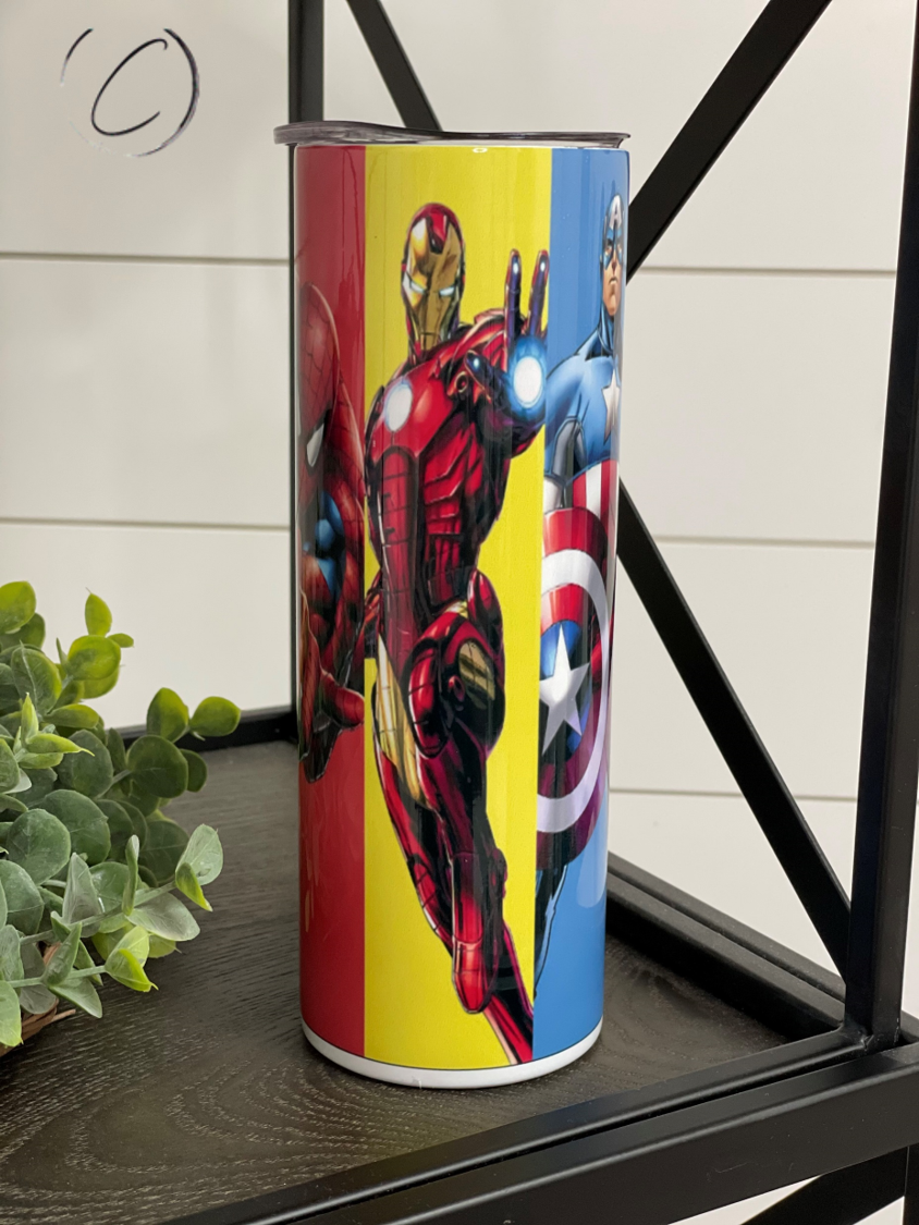 Superheroes 20oz Skinny Tumbler