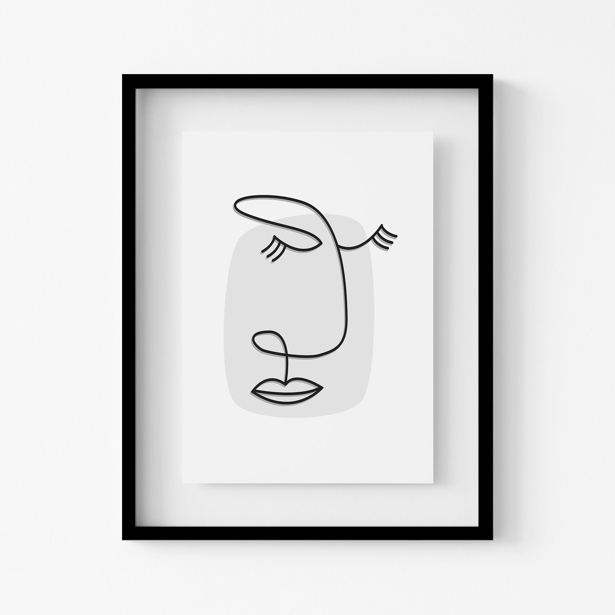 Face Line Art Minimalist Print | White Metis