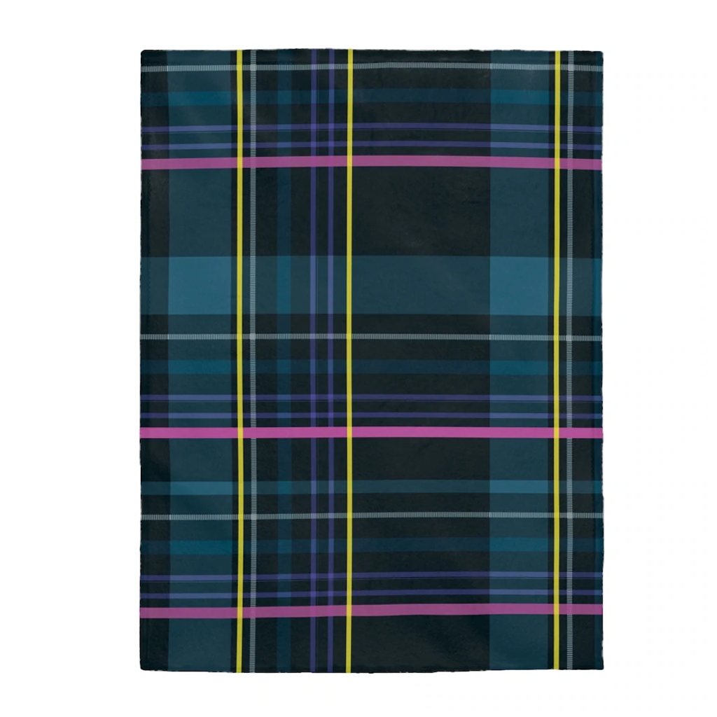 Blue Plaid Plush Throw - 3 Sizes