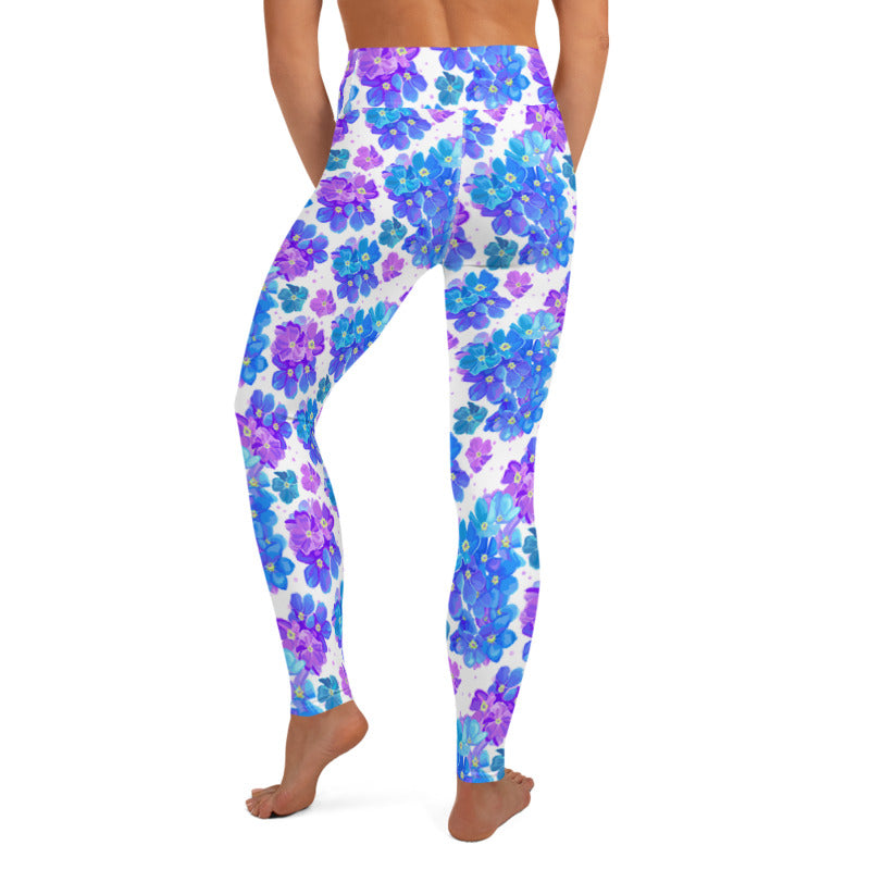 Blue Floral Printed leggings, Capris and Shorts