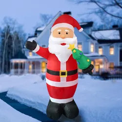 Outdoor Inflatable Santa with Christmas Tree