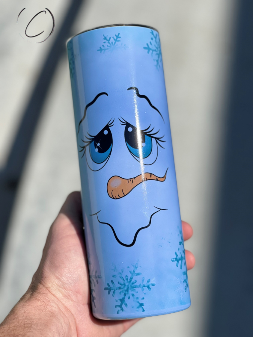 Snowflake Snowman 20oz UV Blue Skinny Tumbler