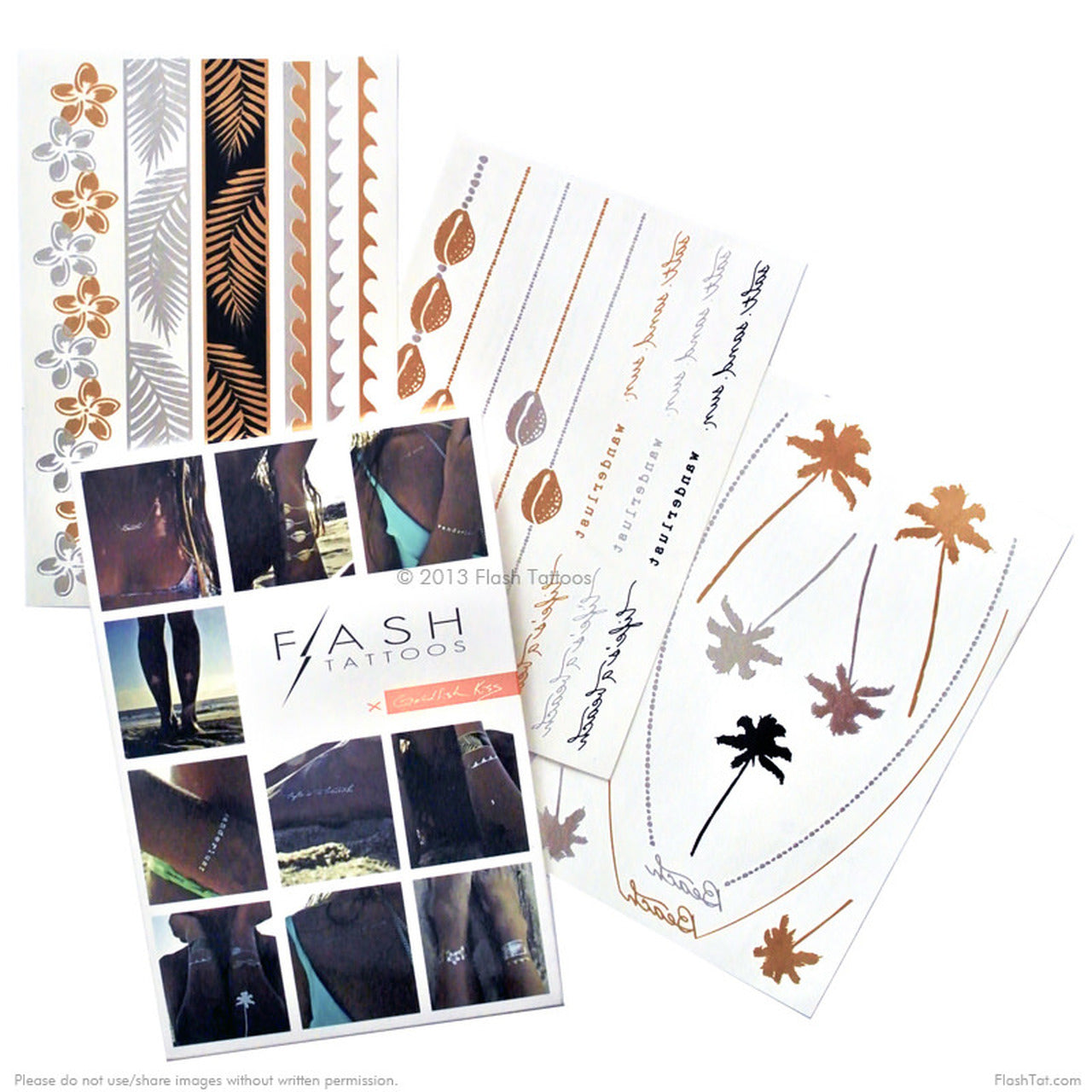 GOLDFISH KISS METALLIC TEMPORARY FLASH TATTOOS