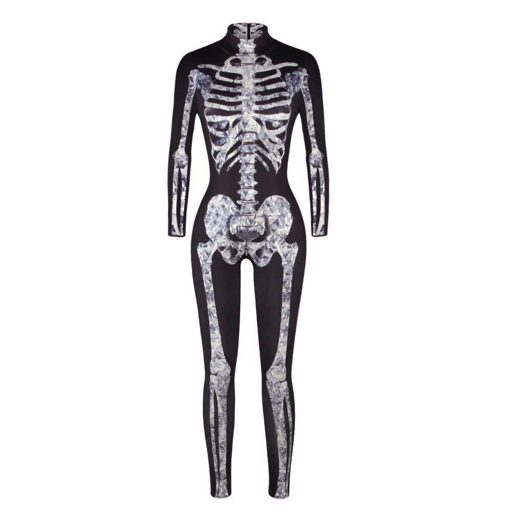 New Halloween Cosplay 3D Skull Digital Printing Jumpsuits