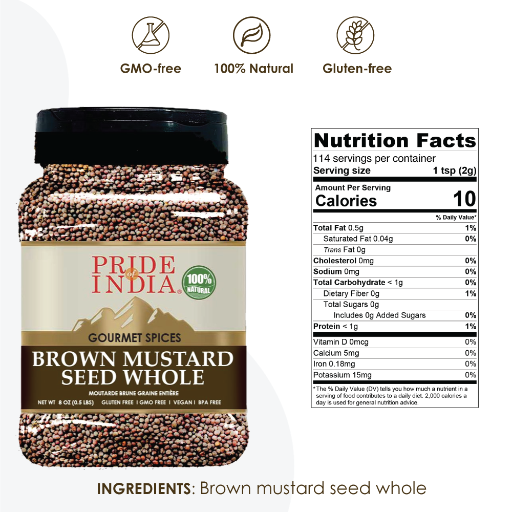 Brown Mustard Seed Whole - 8 oz