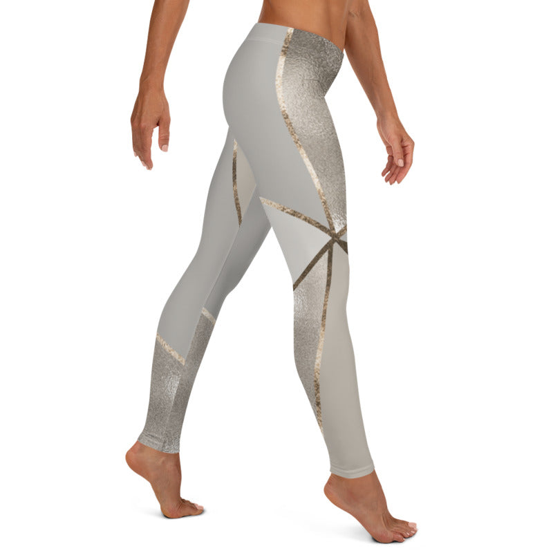 Silver Gold Geometry leggings, Capris and Shorts