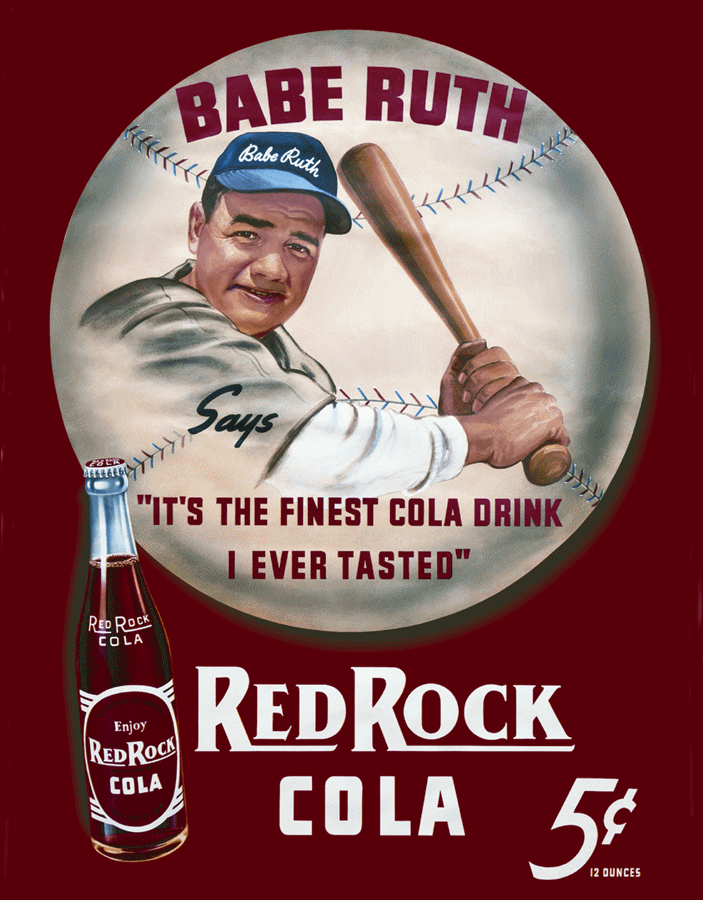 8 x 10  Inch Diameter Tin Sign babe ruth red rock co