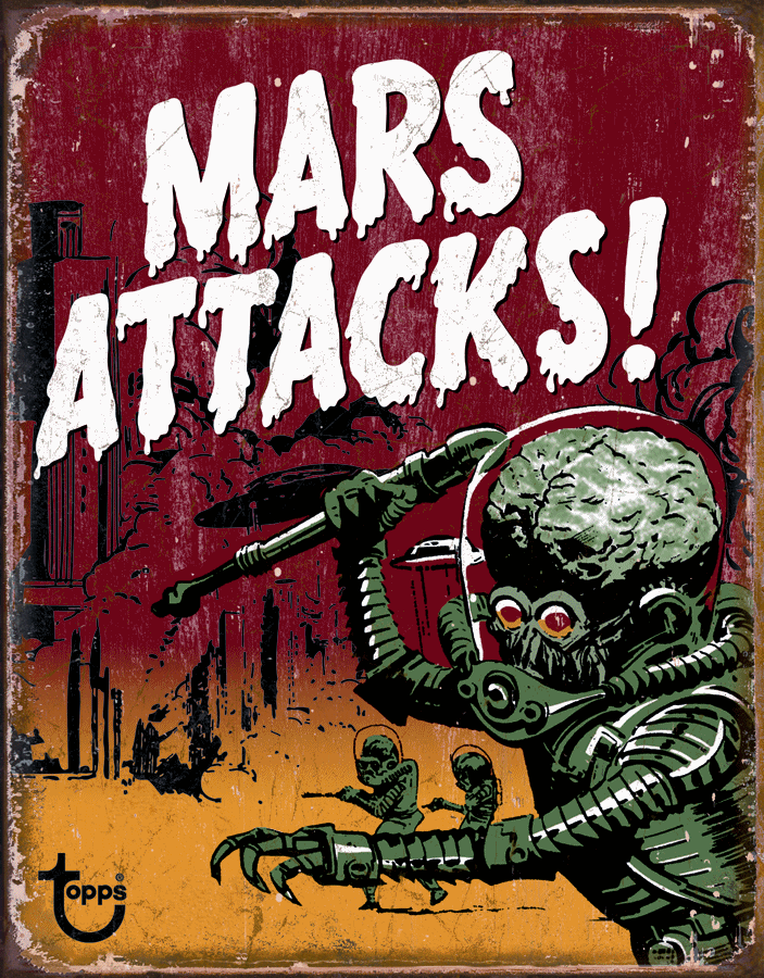 8” x 10" Metal Sign All Aluminum Mars attacks sci-fi movie