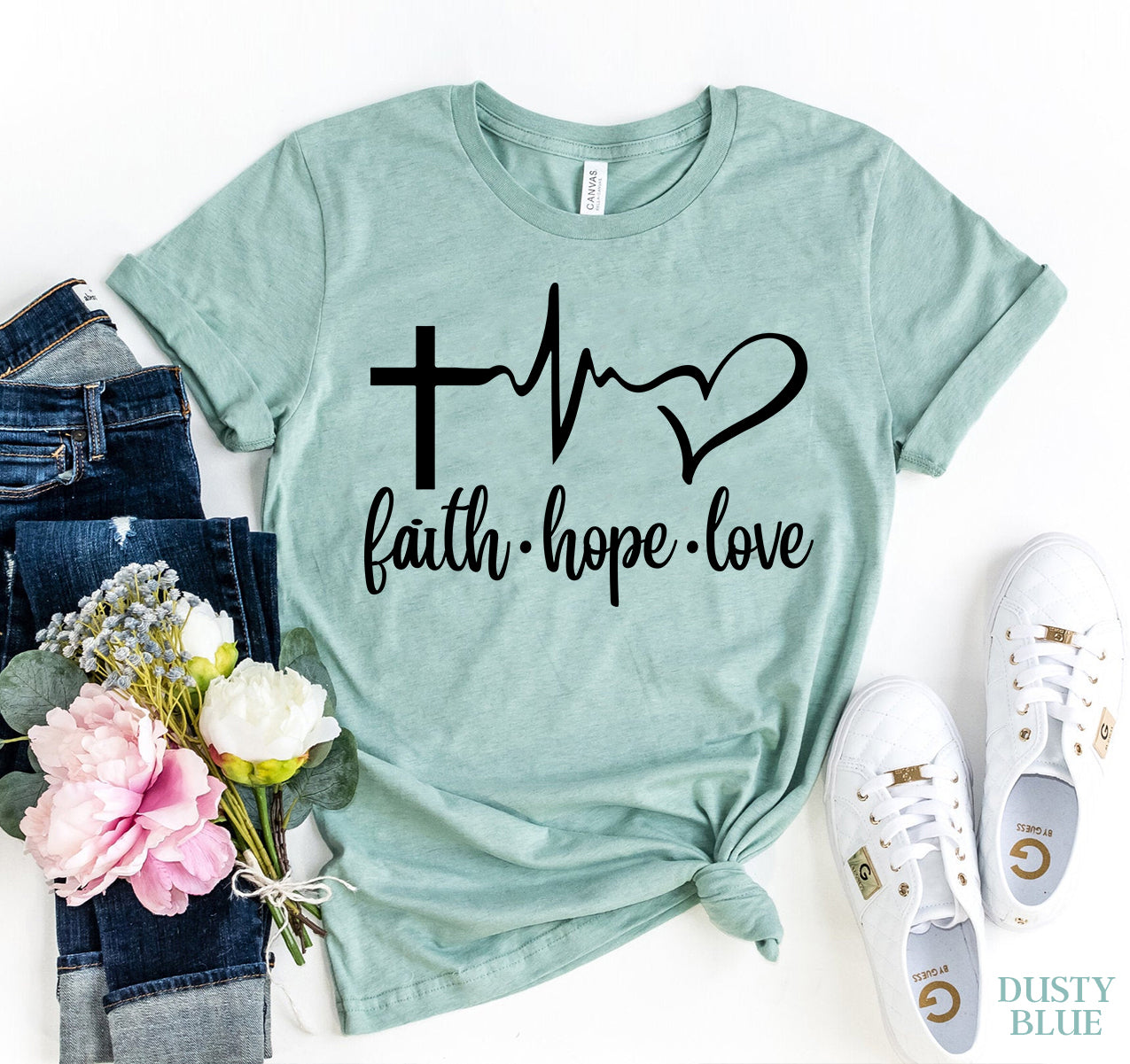 Faith Love Hope T-shirt | Agate