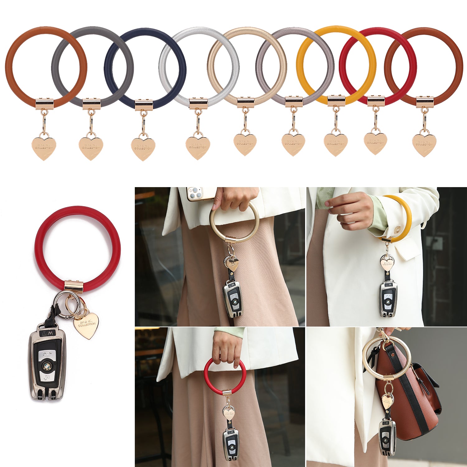 Jasmine Vegan Leather Women Wristlet Keychain set