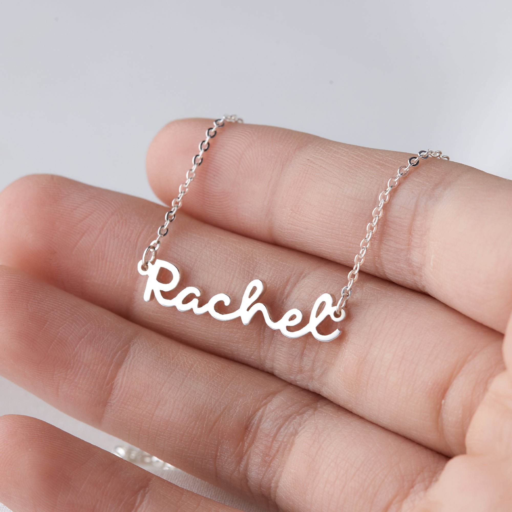 Custom Nameplate Necklace Cursive